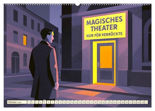 Produktbild: Hermann Hesse. Sein Leben, seine Werke (hochwertiger Premium Wandkalender 2026 DIN A2 quer), Kunstdruck in Hochglanz