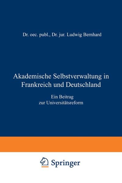 Produktbild: Akademische Selbstverwaltung in Frankreich und Deutschland