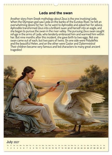 Produktbild: Legends of the Greek Mythology (Wall Calendar 2027 DIN A2 portrait), CALVENDO 12 Month Wall Calendar