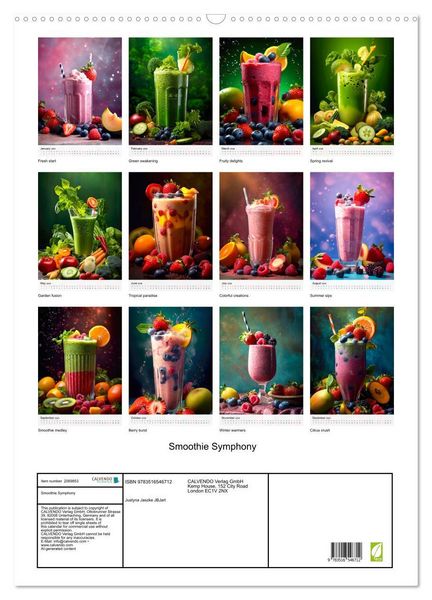 Produktbild: Smoothie Symphony (Wall Calendar 2026 DIN A2 portrait), CALVENDO 12 Month Wall Calendar