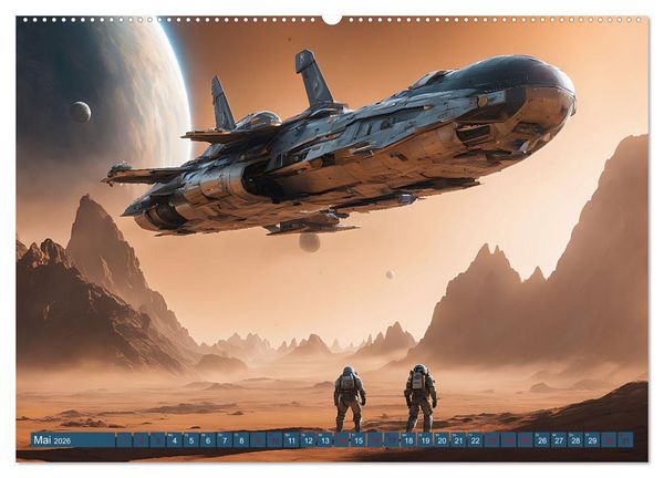 Produktbild: Alien Starships (hochwertiger Premium Wandkalender 2026 DIN A2 quer), Kunstdruck in Hochglanz