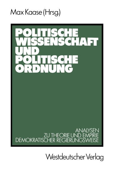 Produktbild: Politische Wissenschaft und politische Ordnung