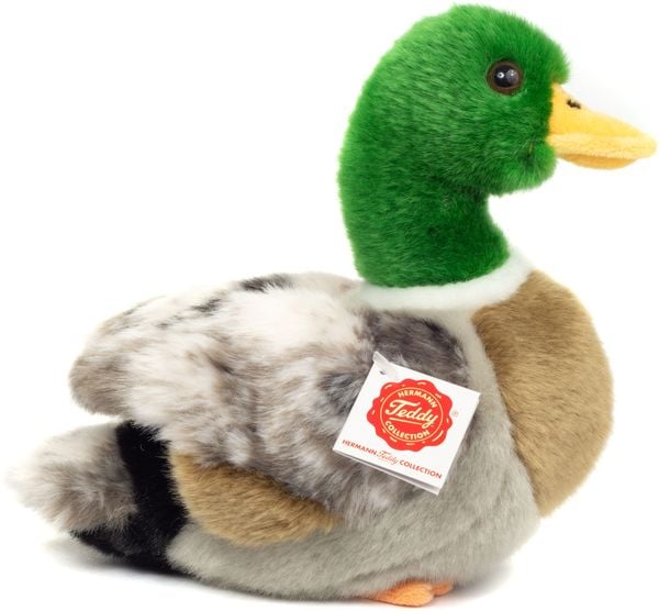 Produktbild: Teddy Hermann 93131 - Wildente, Ente, Pl&uuml;schfigur, 24 cm