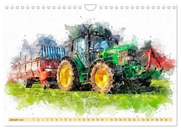 Produktbild: Traktoren - malerische Kraftpakete in der Landwirtschaft (Wandkalender 2026 DIN A4 quer), CALVENDO Monatskalender