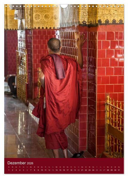 Produktbild: MYANMAR SPIRITUELL 2026 (Wandkalender 2026 DIN A3 hoch), CALVENDO Monatskalender