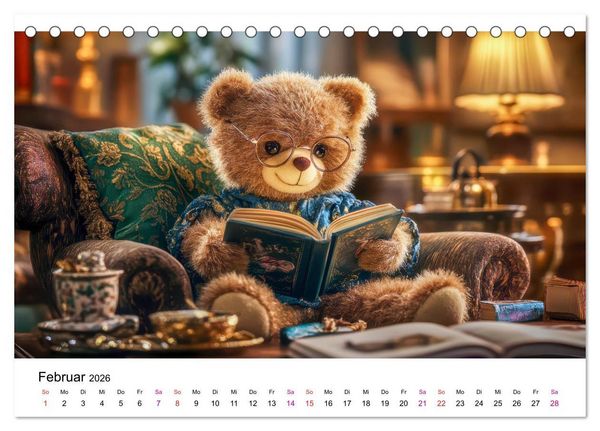 Produktbild: Teddys Welt - B&auml;renstark durchs Jahr (Tischkalender 2026 DIN A5 quer), CALVENDO Monatskalender