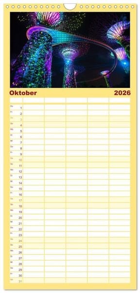Produktbild: Familienplaner 2026 - Singapur: Zwischen Wolkenkratzern und Superb&auml;umen mit 5 Spalten (Wandkalender, 21 x 45 cm) CALVENDO