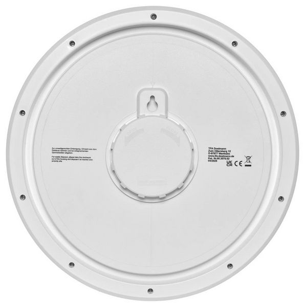 Produktbild: TFA Dostmann 60.3078.02 Quarz Outdooruhr 33mm x 52mm Wei&szlig; spritzwassergesch&uuml;tzt