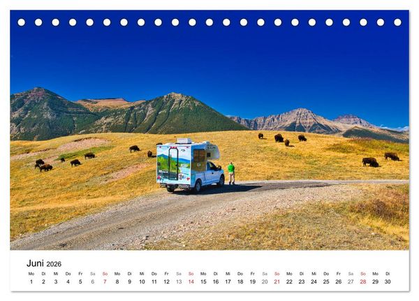 Produktbild: KANADA Mit dem Camper quer durch die Rockies (Tischkalender 2026 DIN A5 quer), CALVENDO Monatskalender