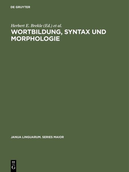 Produktbild: Wortbildung, Syntax und Morphologie