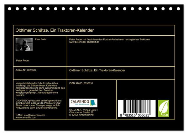 Produktbild: Oldtimer Sch&auml;tze. Ein Traktoren-Kalender (Tischkalender 2026 DIN A5 quer), CALVENDO Monatskalender