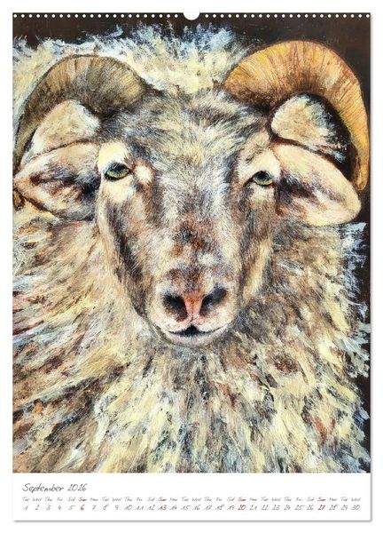 Produktbild: Painting meets animal spirit - Painted animal portraits (High Quality Premium Wall Calendar 2026 DIN A2 portrait),CALVENDO 12 Month Wall Calendar