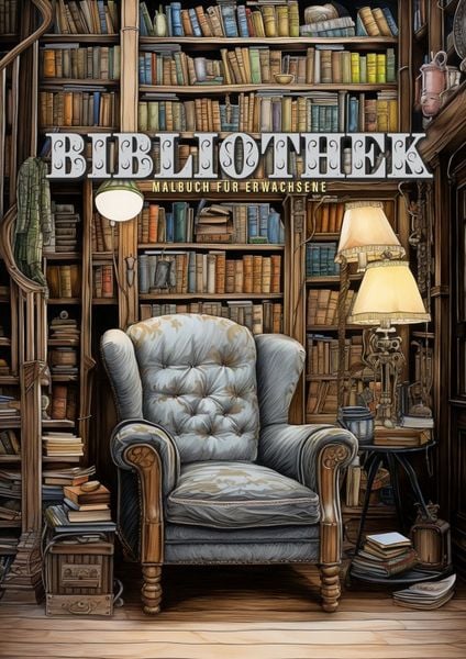Produktbild: Bibliothek Malbuch f&uuml;r Erwachsene