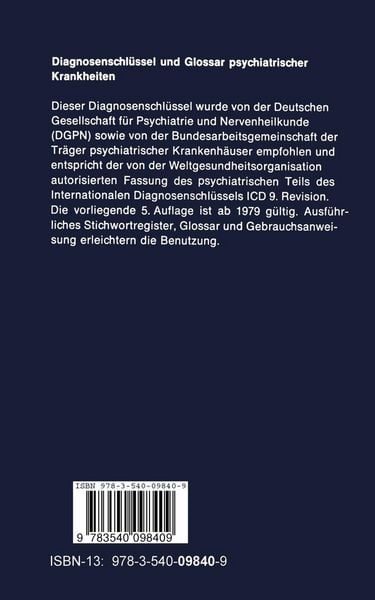 Produktbild: Diagnosenschl&uuml;ssel und Glossar psychiatrischer Krankheiten