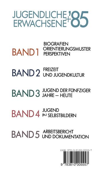 Produktbild: Jugendliche + Erwachsene &rsquo;85: Generationen im Vergleich