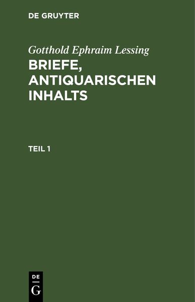 Produktbild: Briefe, antiquarischen Inhalts. Teil 1