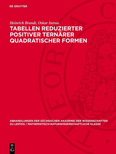Produktbild: Tabellen reduzierter positiver tern&auml;rer quadratischer Formen