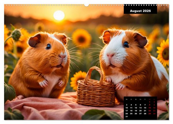 Produktbild: Meerschweinchen mal anders! (Wandkalender 2026 DIN A2 quer), CALVENDO Monatskalender