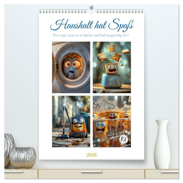 Haushalt hat Spaß (hochwertiger Premium Wandkalender 2026 DIN A2 hoch), Kunstdruck in Hochglanz
