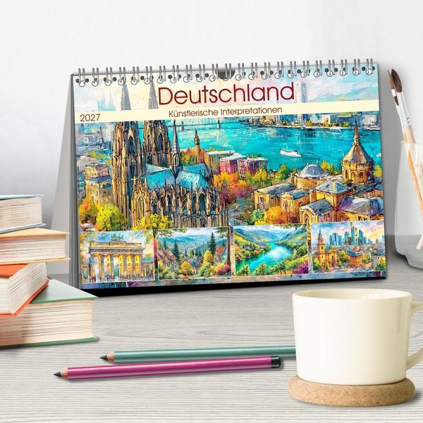 Produktbild: Deutschland. K&uuml;nstlerische Interpretationen (Tischkalender 2027 DIN A5 quer), CALVENDO Monatskalender