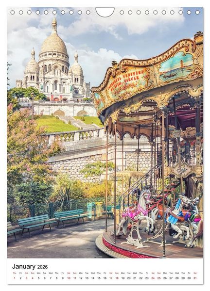 Produktbild: Wonders of Paris (Wall Calendar 2026 DIN A4 portrait), CALVENDO 12 Month Wall Calendar