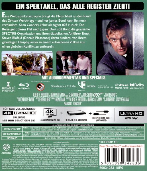 Produktbild: James Bond - Man lebt nur zweimal (4K Ultra HD) + (Blu-ray)