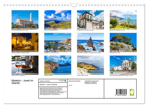 Produktbild: Madeira &ndash; Juwel im Atlantik (Wandkalender 2026 DIN A3 quer), CALVENDO Monatskalender
