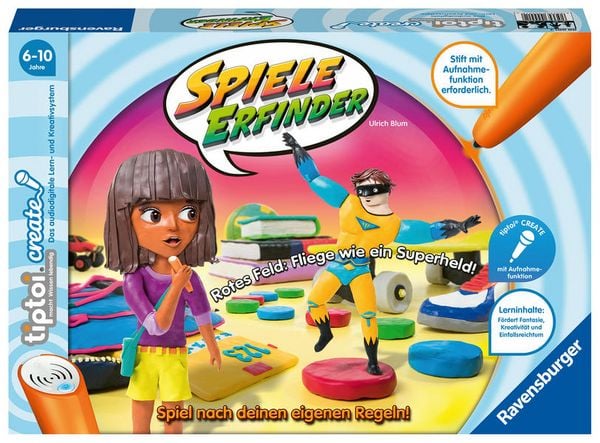 Produktbild: Ravensburger 00045 tiptoi CREATE Spiele-Erfinder - Kinderspiel ab 6 Jahren, Kreativspiel mit Aufnahmefunktion f&uuml;r Jungen und M&auml;dchen, f&uuml;r 1-4 Spieler