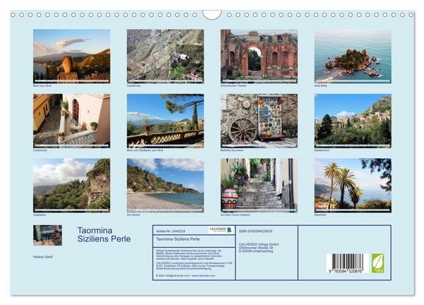 Produktbild: Taormina Siziliens Perle (Wandkalender 2027 DIN A3 quer), CALVENDO Monatskalender