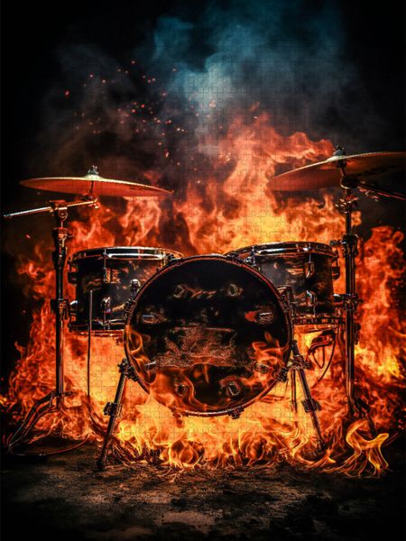 Produktbild: CALVENDO Puzzle Ein Motiv aus dem Kalender Musik on Fire | 1000 Teile Lege-Gr&ouml;&szlig;e 64x48cm Foto-Puzzle f&uuml;r gl&uuml;ckliche Stunden