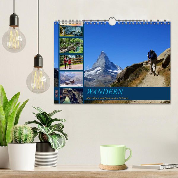 Produktbild: WANDERN &uuml;ber Stock und Stein in der Schweiz (Wandkalender 2026 DIN A4 quer), CALVENDO Monatskalender
