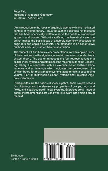 Produktbild: Methods of Algebraic Geometry in Control Theory: Part I