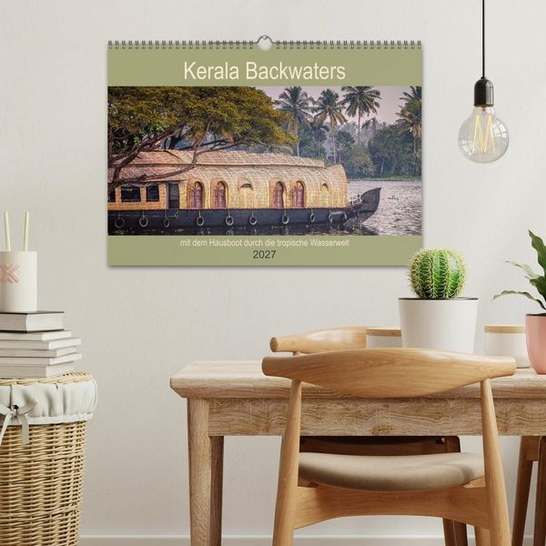 Produktbild: Kerala Backwaters - mit dem Hausboot durch die tropische Wasserwelt (Wandkalender 2027 DIN A3 quer), CALVENDO Monatskalender