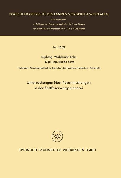 Produktbild: Untersuchungen &uuml;ber Fasermischungen in der Bastfaserwergspinnerei
