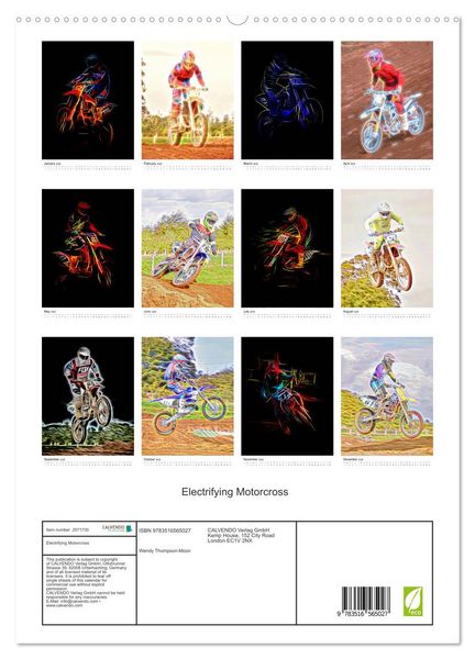 Produktbild: Electrifying Motorcross (High Quality Premium Wall Calendar 2026 DIN A2 portrait),CALVENDO 12 Month Wall Calendar