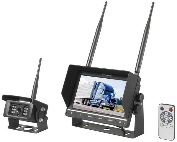 Produktbild: Renkforce RV2,4-7 R&uuml;ckfahrvideosystem 2 Kamera-Eing&auml;nge Schraubmontage Schwarz (matt)