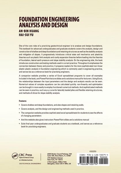 Produktbild: Foundation Engineering Analysis and Design