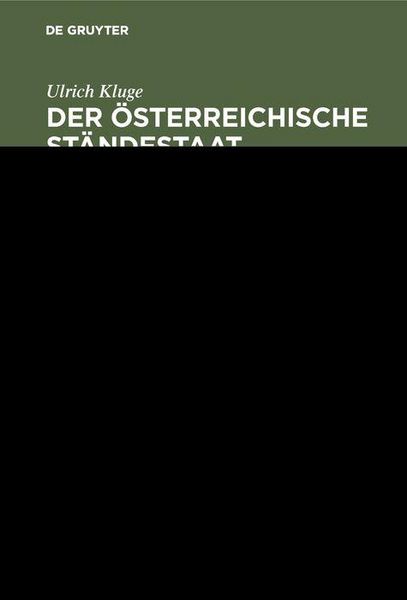 Produktbild: Der &ouml;sterreichische St&auml;ndestaat 1934-1938
