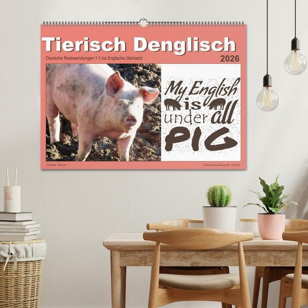 Produktbild: Tierisch Denglisch (Wandkalender 2026 DIN A2 quer), CALVENDO Monatskalender