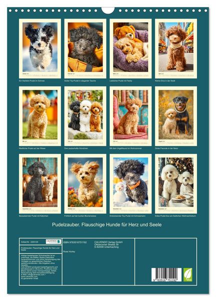 Produktbild: Pudelzauber. Flauschige Hunde f&uuml;r Herz und Seele (Wandkalender 2027 DIN A3 hoch), CALVENDO Monatskalender