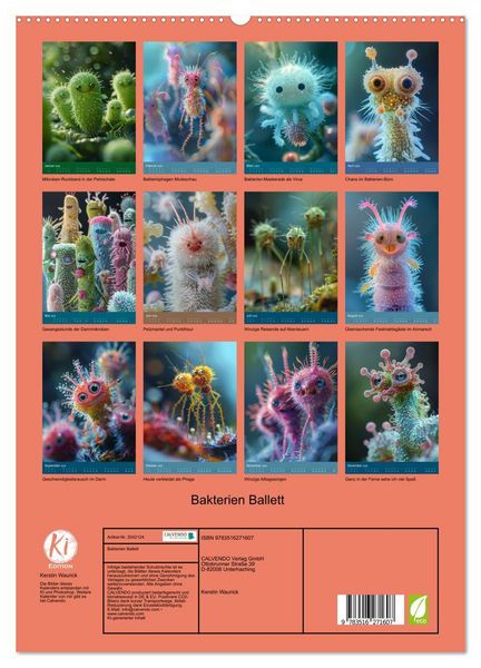 Produktbild: Bakterien Ballett (hochwertiger Premium Wandkalender 2026 DIN A2 hoch), Kunstdruck in Hochglanz