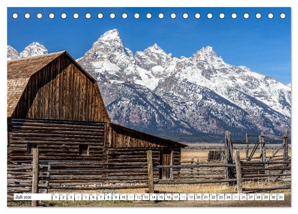 Produktbild: Grand Teton National Park (Tischkalender 2026 DIN A5 quer), CALVENDO Monatskalender