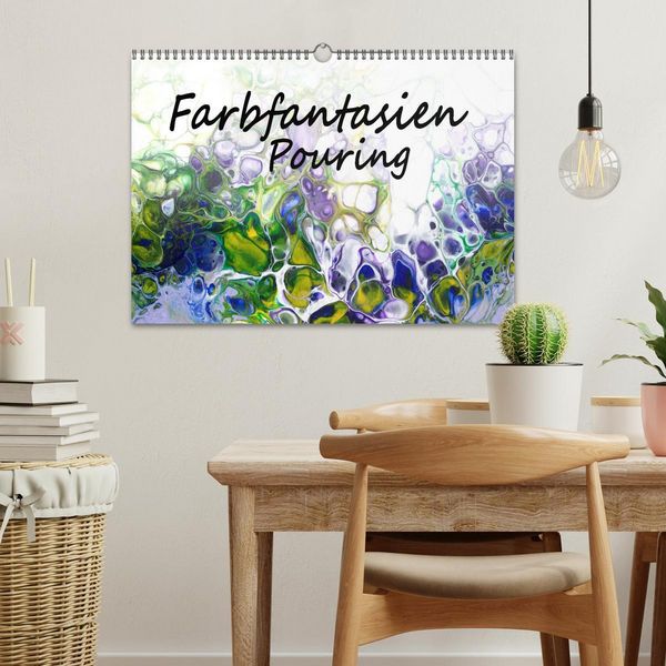 Produktbild: Farbfantasien - Pouring (Wandkalender 2026 DIN A3 quer), CALVENDO Monatskalender