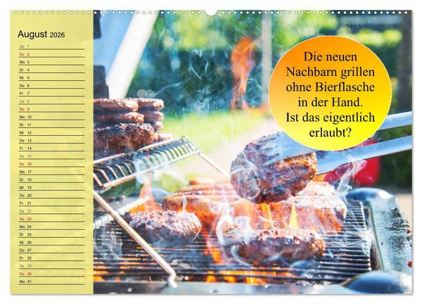 Produktbild: Auftragsgriller f&uuml;r effektive Fettverbrennung! Denn Grillsaison ist immer! (hochwertiger Premium Wandkalender 2026 DIN A2 quer), Kunstdruck in Hochglanz