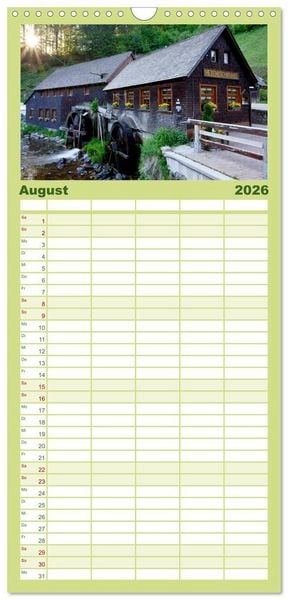 Produktbild: Familienplaner 2026 - Schwarzwald 2026 mit 5 Spalten (Wandkalender, 21 x 45 cm) CALVENDO