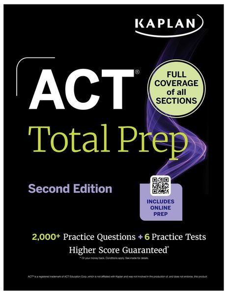 Produktbild: ACT Total Prep, Second Edition (2026-2027): Includes 6 Full Length Tests, 2,000+ Practice Questions + Online Access to a 500+ Question Bank & Video Tutorials (Kaplan Test Prep)