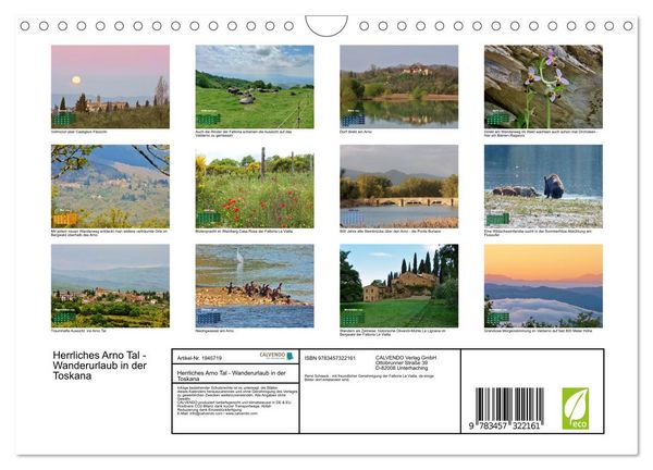 Produktbild: Herrliches Arno Tal - Wanderurlaub in der Toskana (Wandkalender 2026 DIN A4 quer), CALVENDO Monatskalender