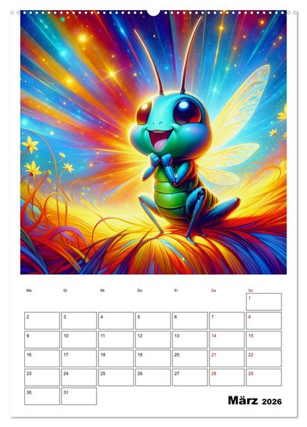 Produktbild: Heitere Insektenwelt (Wandkalender 2026 DIN A2 hoch), CALVENDO Monatskalender