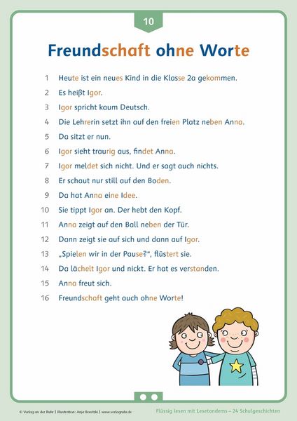 Produktbild: Fl&uuml;ssig lesen mit Lesetandems &ndash; 24 Schulgeschichten, Klasse 1/2