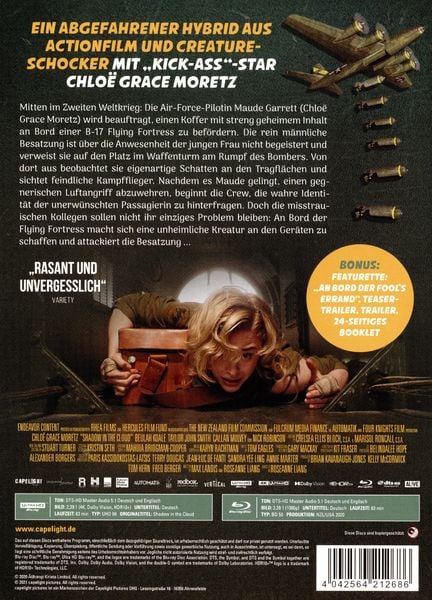 Produktbild: Shadow in the Cloud - 2-Disc Limited Collector's Edition im Mediabook (4K Ultra HD) (+ Blu-Ray 2D)